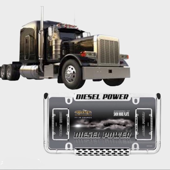 NWT Cruiser Accessories “Diesel Power” Chrome License Plate Frame - Picture 3 of 14